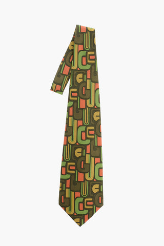Monogram Printed Silk Kipper Tie