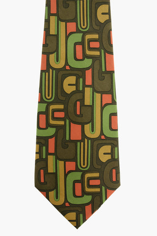 Monogram Printed Silk Kipper Tie