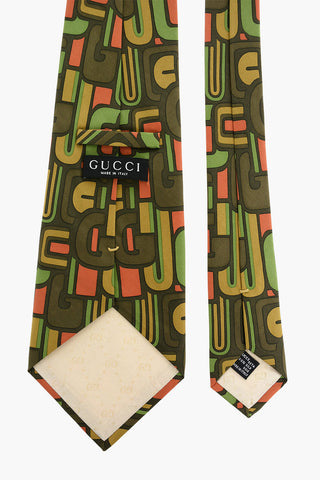 Monogram Printed Silk Kipper Tie