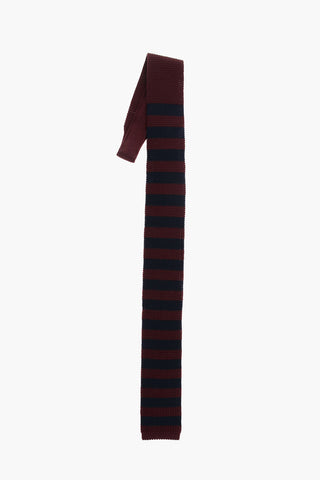 Wool Striped Tricot Tie