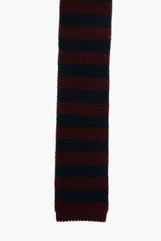 Wool Striped Tricot Tie