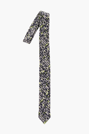 Embroidered Silk Narrow Tie 