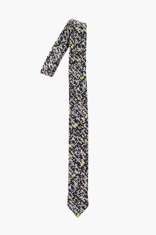Embroidered Silk Narrow Tie 