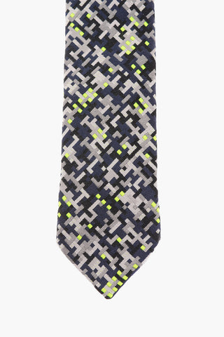 Embroidered Silk Narrow Tie 