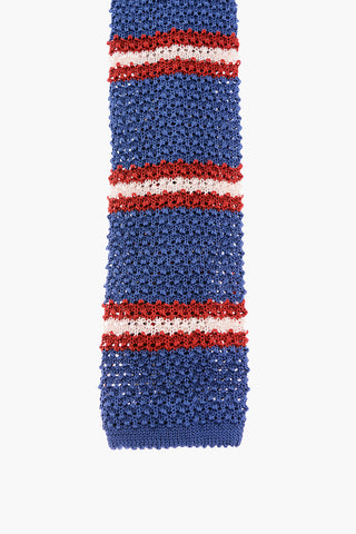 Silk Crochet Bayadere Striped  Tie