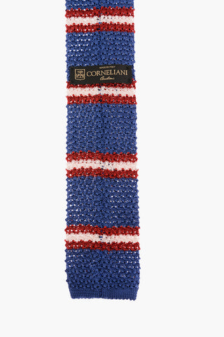 Silk Crochet Bayadere Striped  Tie