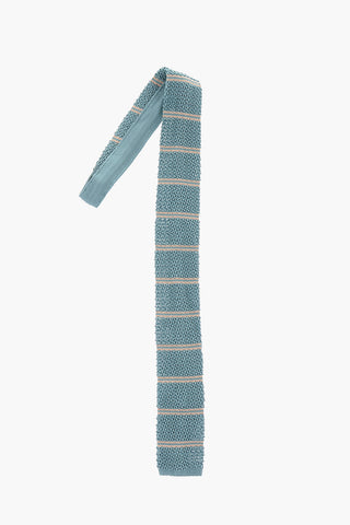 Silk Crochet Bayadere Striped  Tie