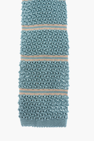 Silk Crochet Bayadere Striped  Tie