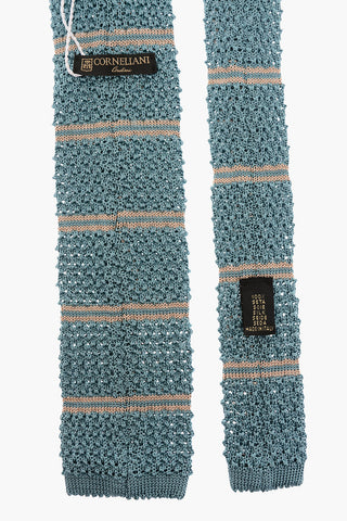 Silk Crochet Bayadere Striped  Tie