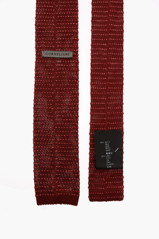 Cravatta Crochet in Seta e Lino a Righe