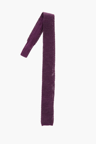 Cravatta Crochet in Seta e Lino a Righe