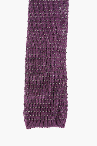 Cravatta Crochet in Seta e Lino a Righe