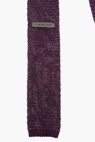 Cravatta Crochet in Seta e Lino a Righe