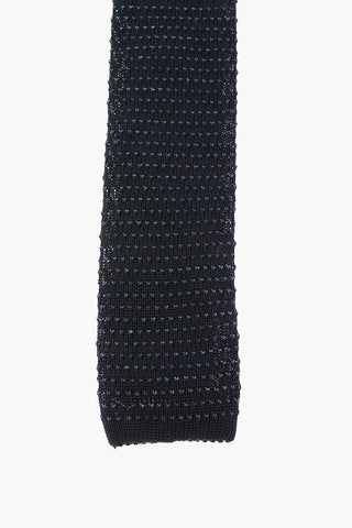 Striped Silk and Linen Crochet Tie