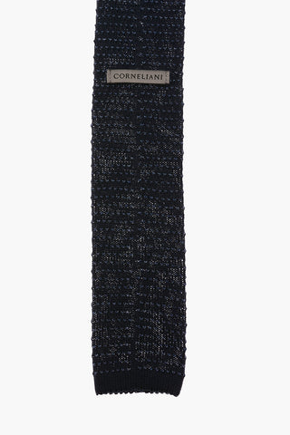 Striped Silk and Linen Crochet Tie