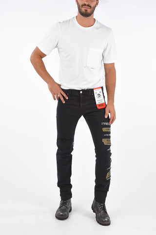Slim Fit Jeans D-KRAS with Pacthes