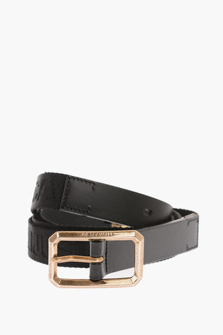 25mm fabric belt with leather details