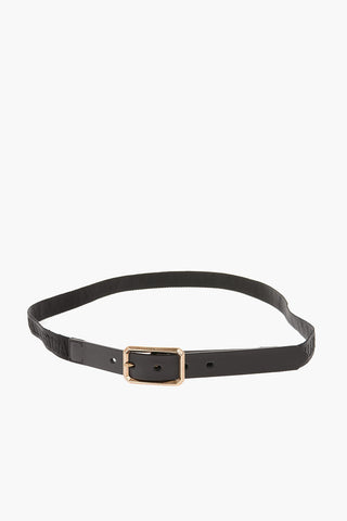 25mm fabric belt with leather details