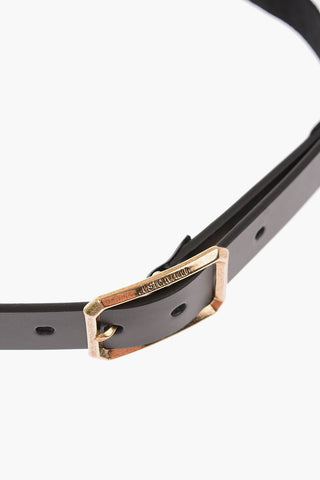 25mm fabric belt with leather details