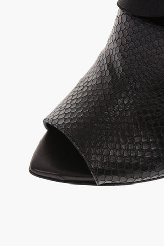 11cm reptile printed leather sandals