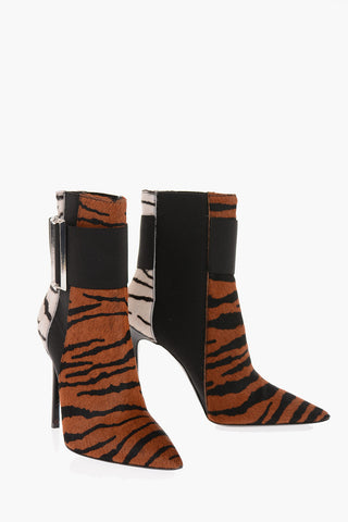 11cm ponyskin Point Toe Ankle Boots