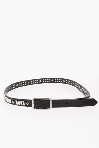 25mm leather belt with studs