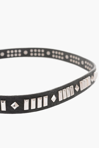 25mm leather belt with studs