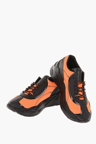 leather and fabric P1THON sneakers