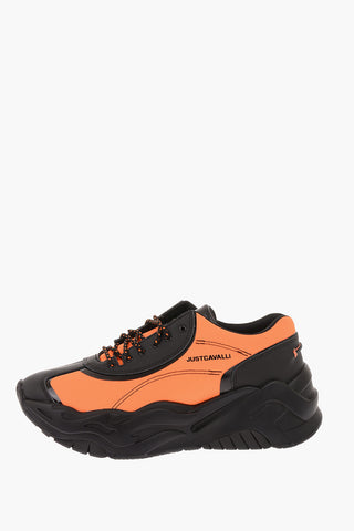 leather and fabric P1THON sneakers