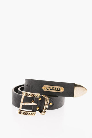 30mm leather belt with studs