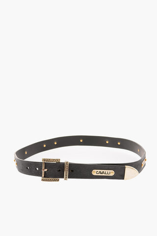 30mm leather belt with studs
