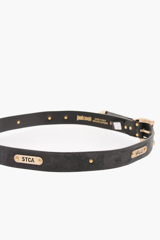 30mm leather belt with studs