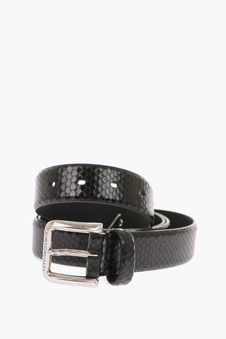 30mm reptile printed leather belt