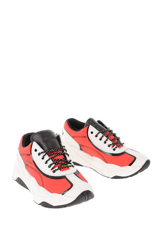 leather and fabric P1THON sneakers