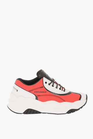 leather and fabric P1THON sneakers