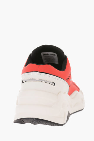 leather and fabric P1THON sneakers