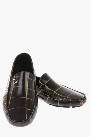 Printed Leather Loafers