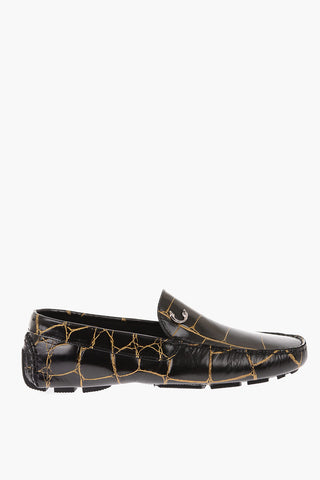 Printed Leather Loafers