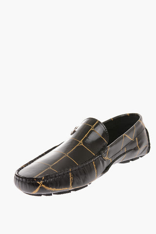 Printed Leather Loafers