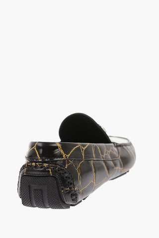 Printed Leather Loafers
