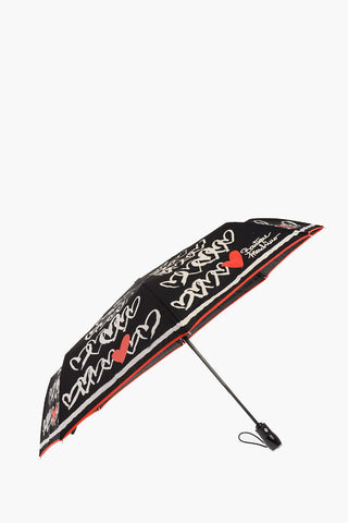 BOUTIQUE Printed Hearts Open Close Umbrella