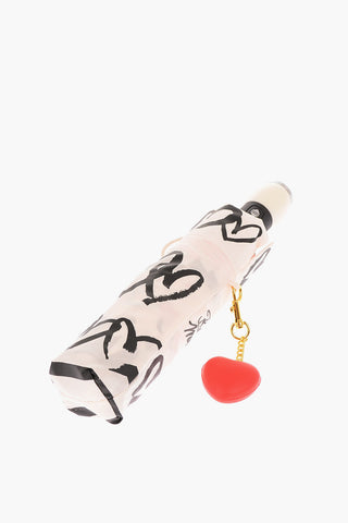BOUTIQUE Printed Hearts Open Close Umbrella