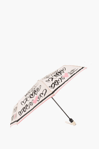 BOUTIQUE Printed Hearts Open Close Umbrella