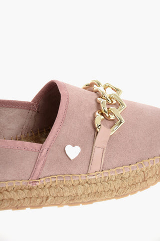 LOVE Suede Leather Espadrillas