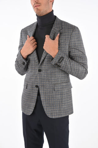 Blazer in Lana Lino e Seta District Check