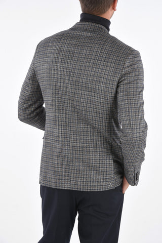 Blazer in Lana Lino e Seta District Check