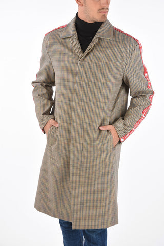 Hidden Closure Houndstooth Coat