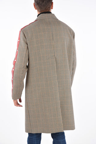 Hidden Closure Houndstooth Coat