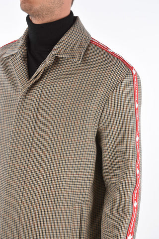 Hidden Closure Houndstooth Coat