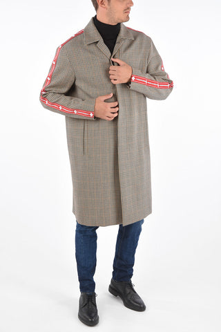 Hidden Closure Houndstooth Coat